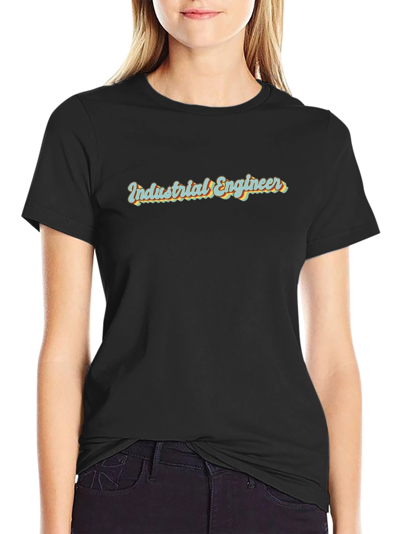 Industrial Engineer Retro Black T-Shirt