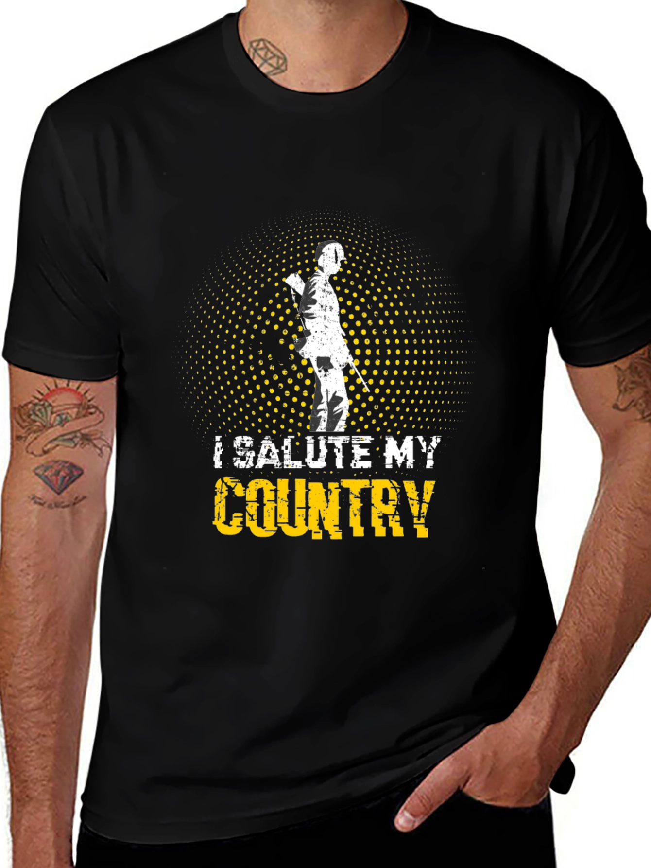 I Salute My Country Graphic Tee - Patriotic Apparel