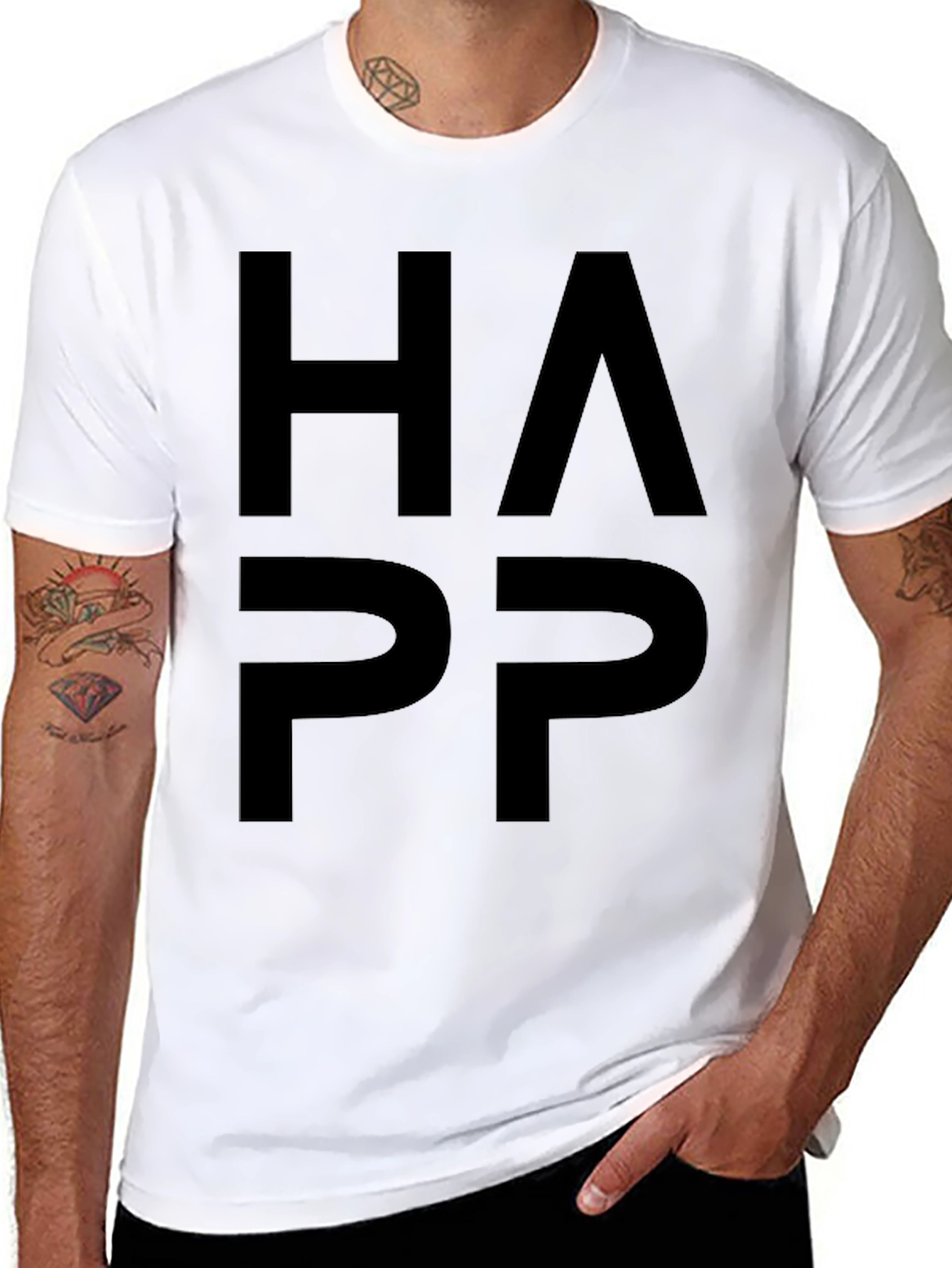 HAPP Black Graphic Tee - Casual Style