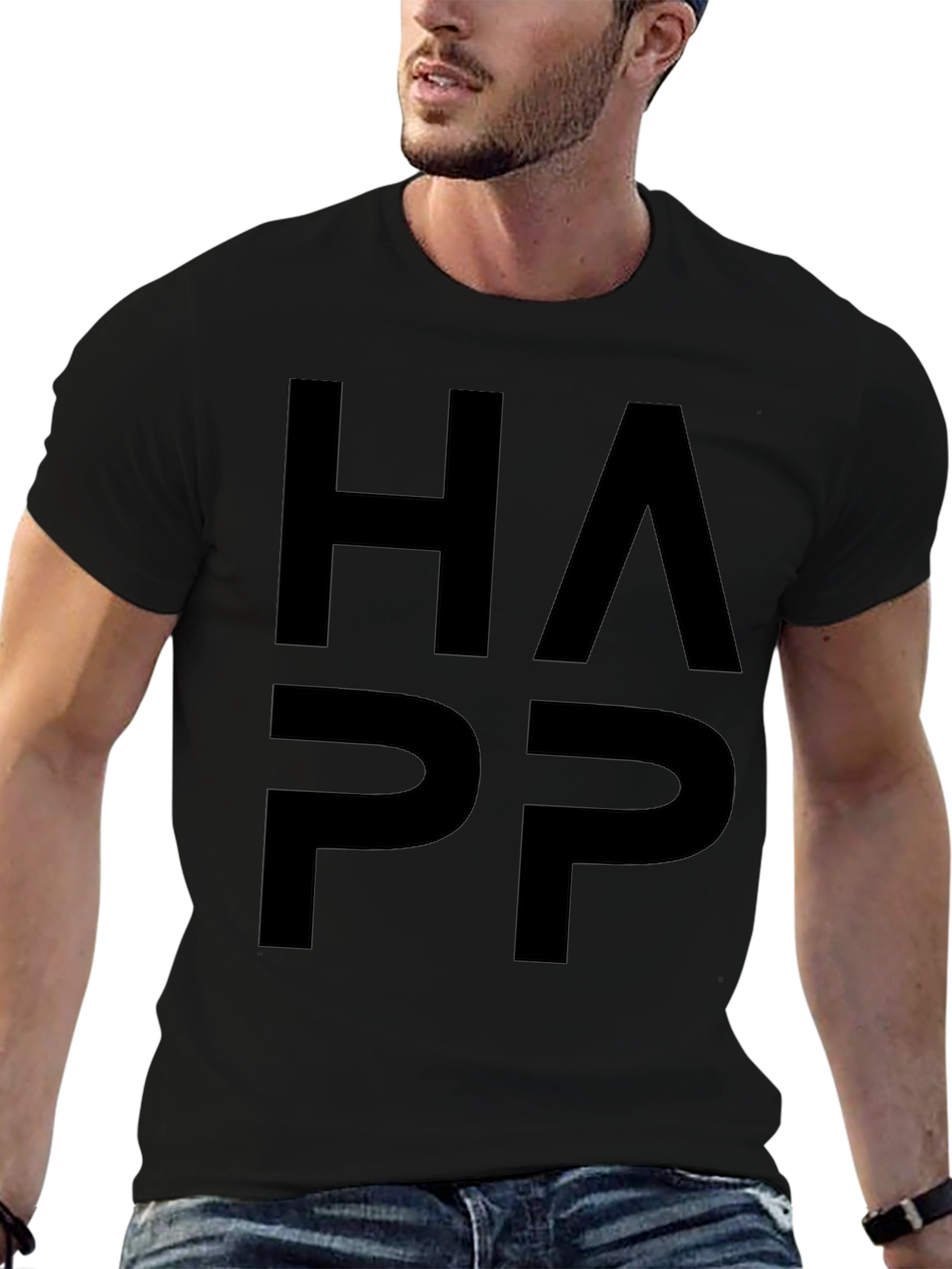 HAPP Black Graphic Tee - Casual Style