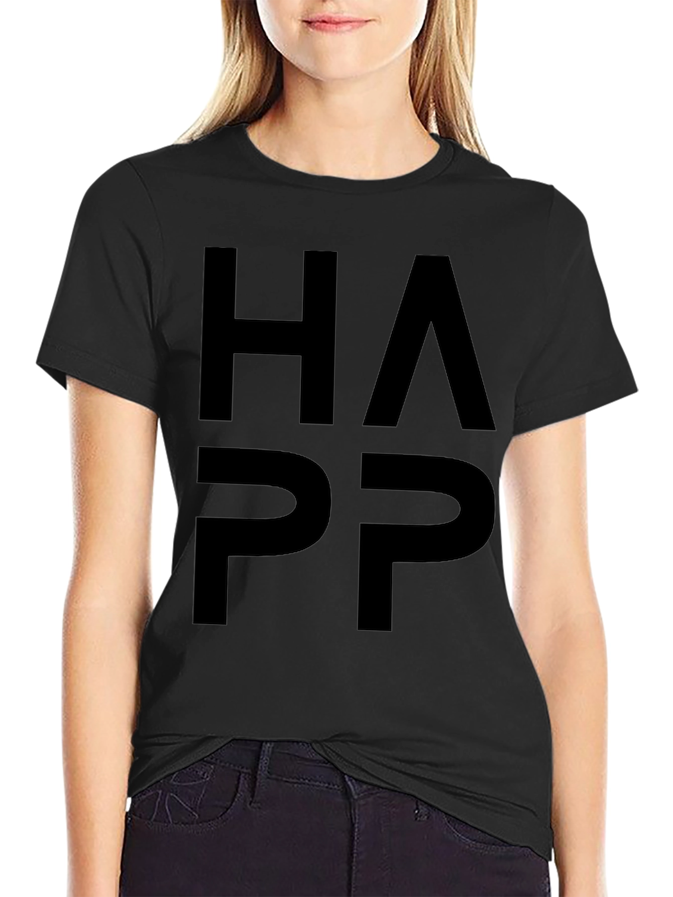 HAPP Black Graphic Tee - Casual Style