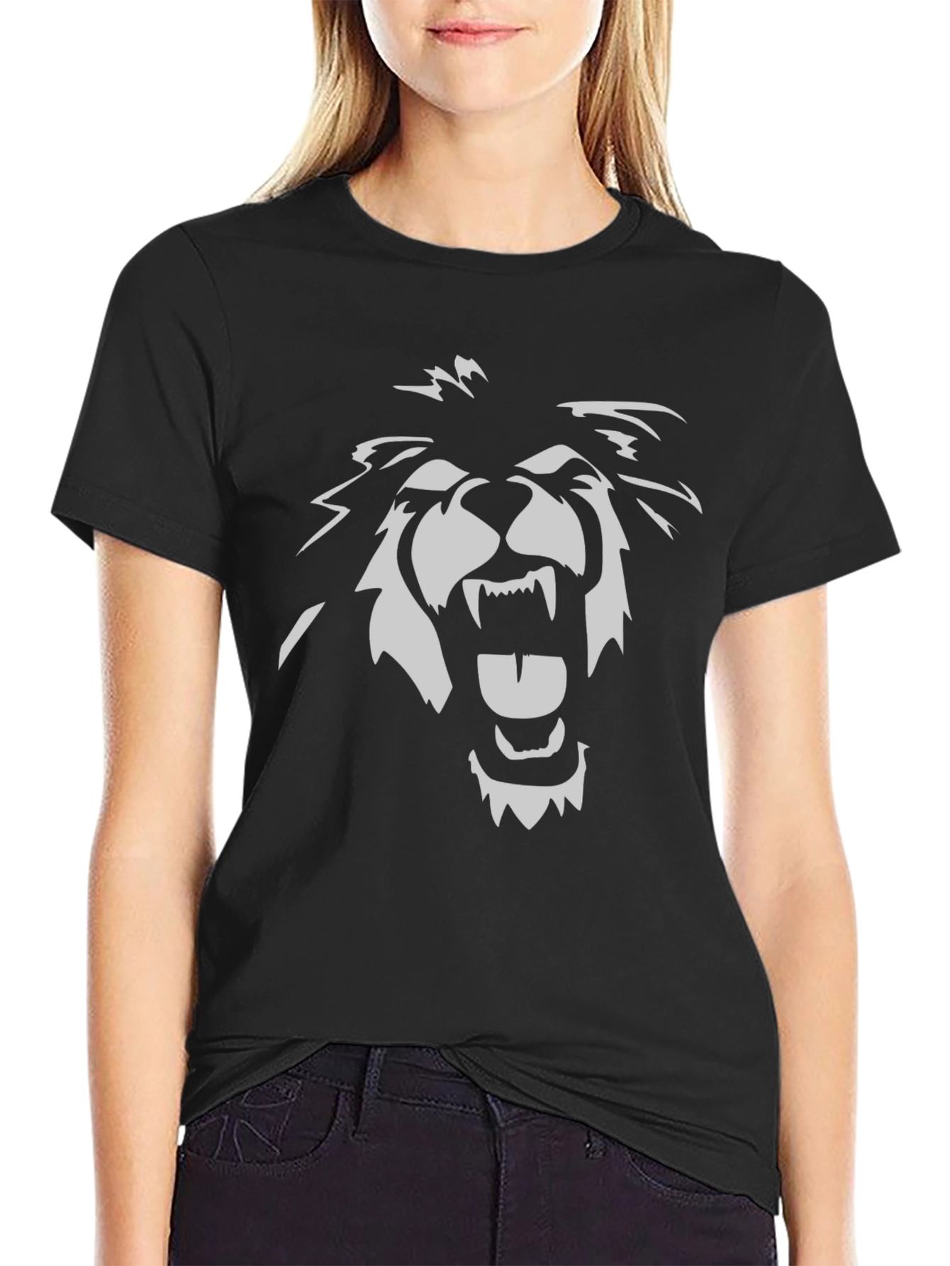 Roaring Lion Graphic Tee - Black Cotton T-Shirt
