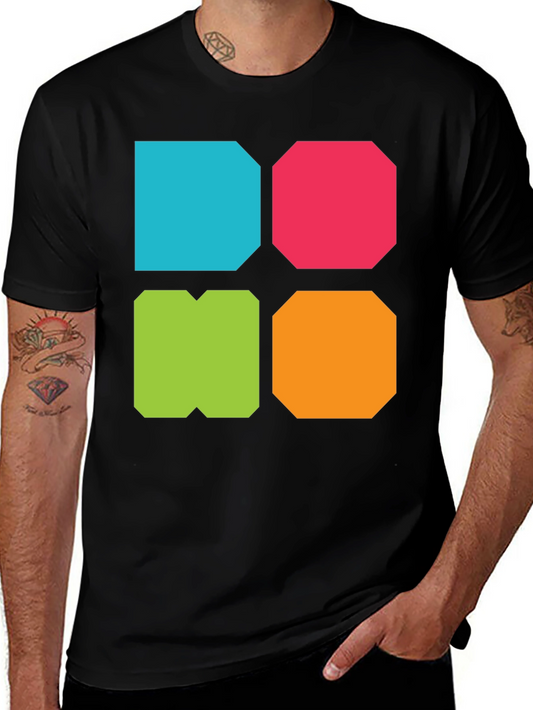 Geometric Block Color T-Shirt - Modern Graphic Tee