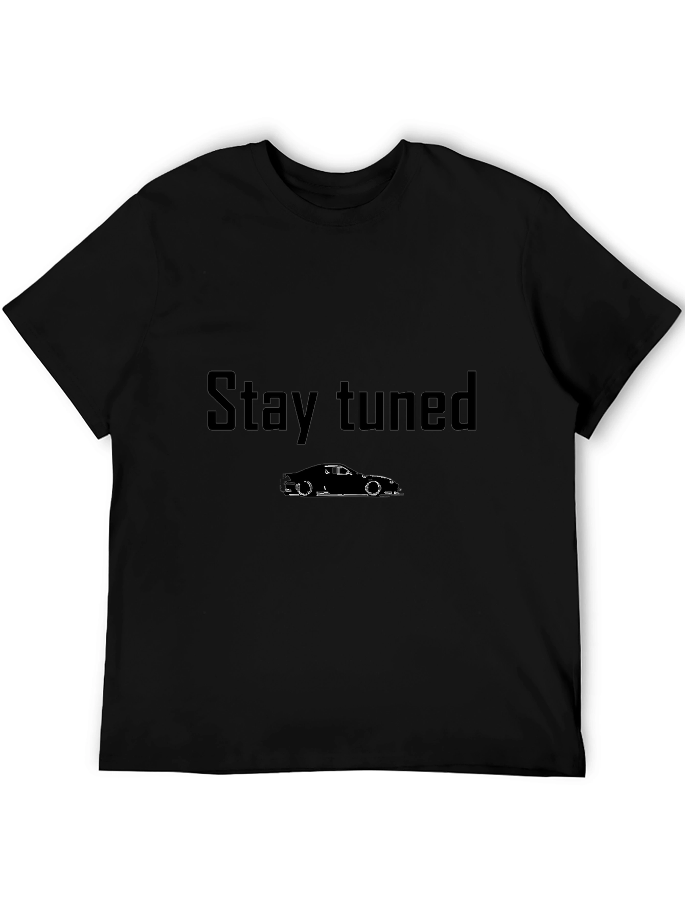 Stay Tuned Car Graphic Black T-Shirt