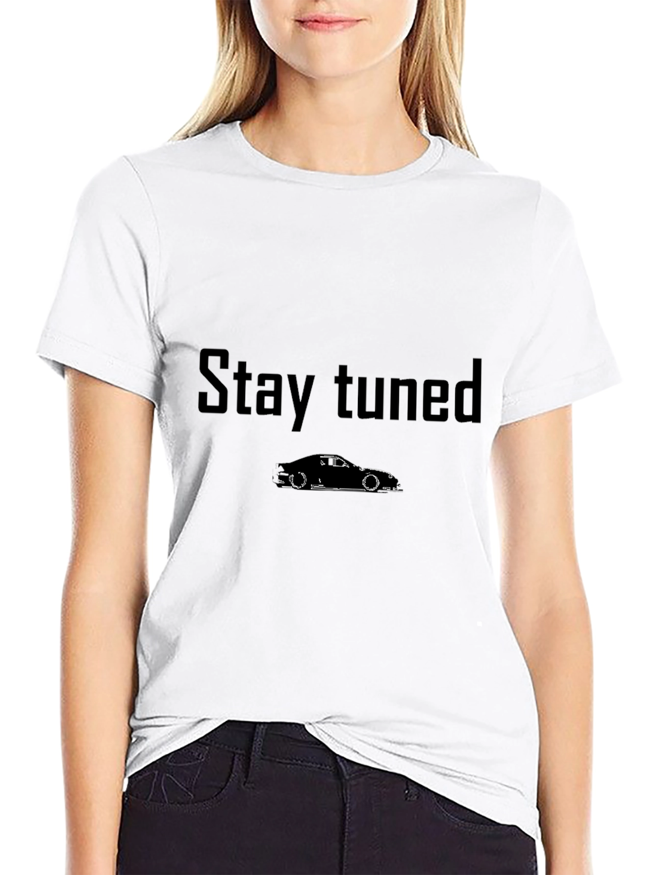 Stay Tuned Car Graphic Black T-Shirt