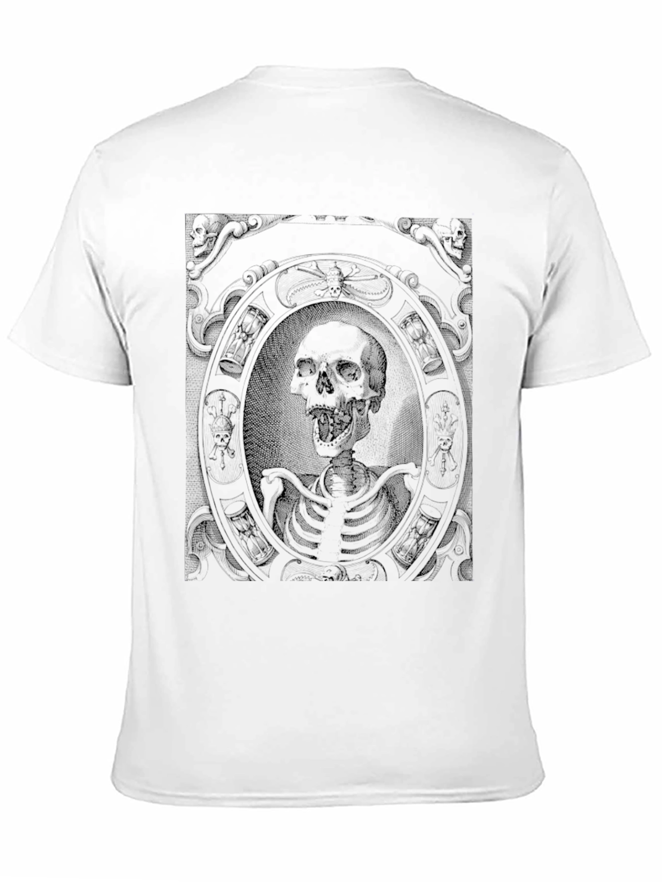 Skull and Skeleton Graphic Print Black T-Shirt
