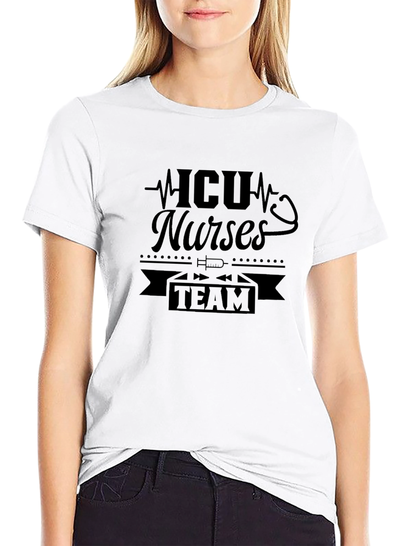 ICU Nurses Team Black T-Shirt