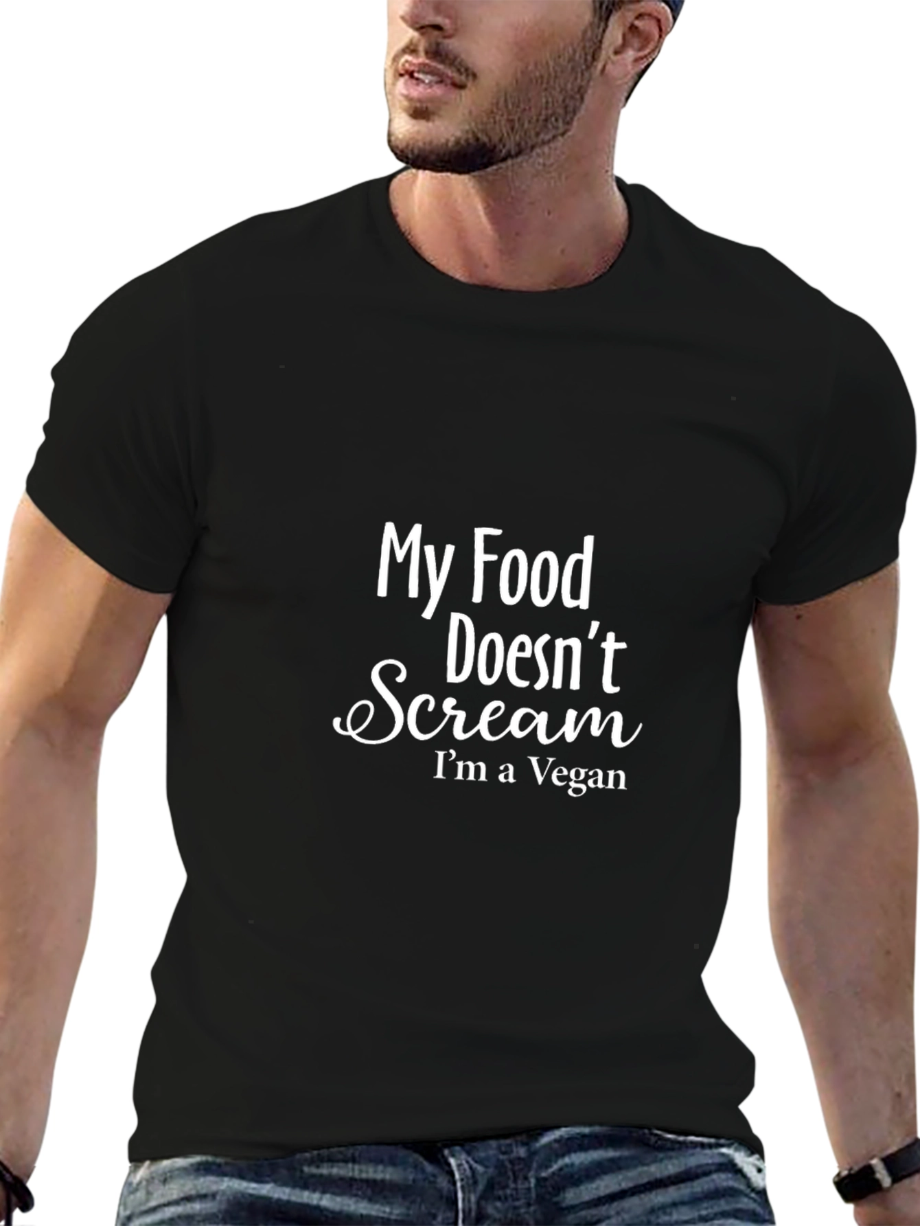 Vegan Slogan T-Shirt - My Food Doesnt Scream