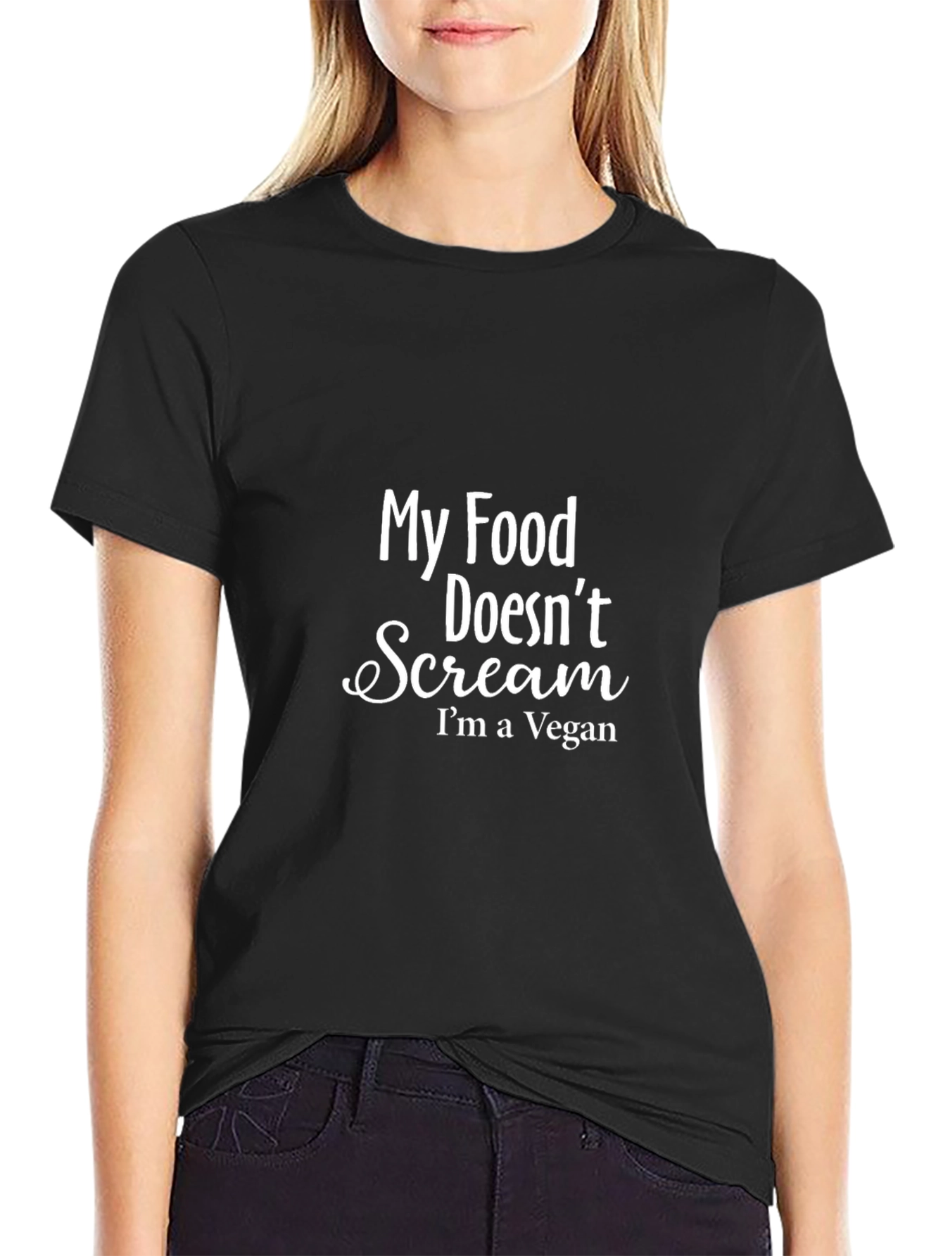 Vegan Slogan T-Shirt - My Food Doesnt Scream