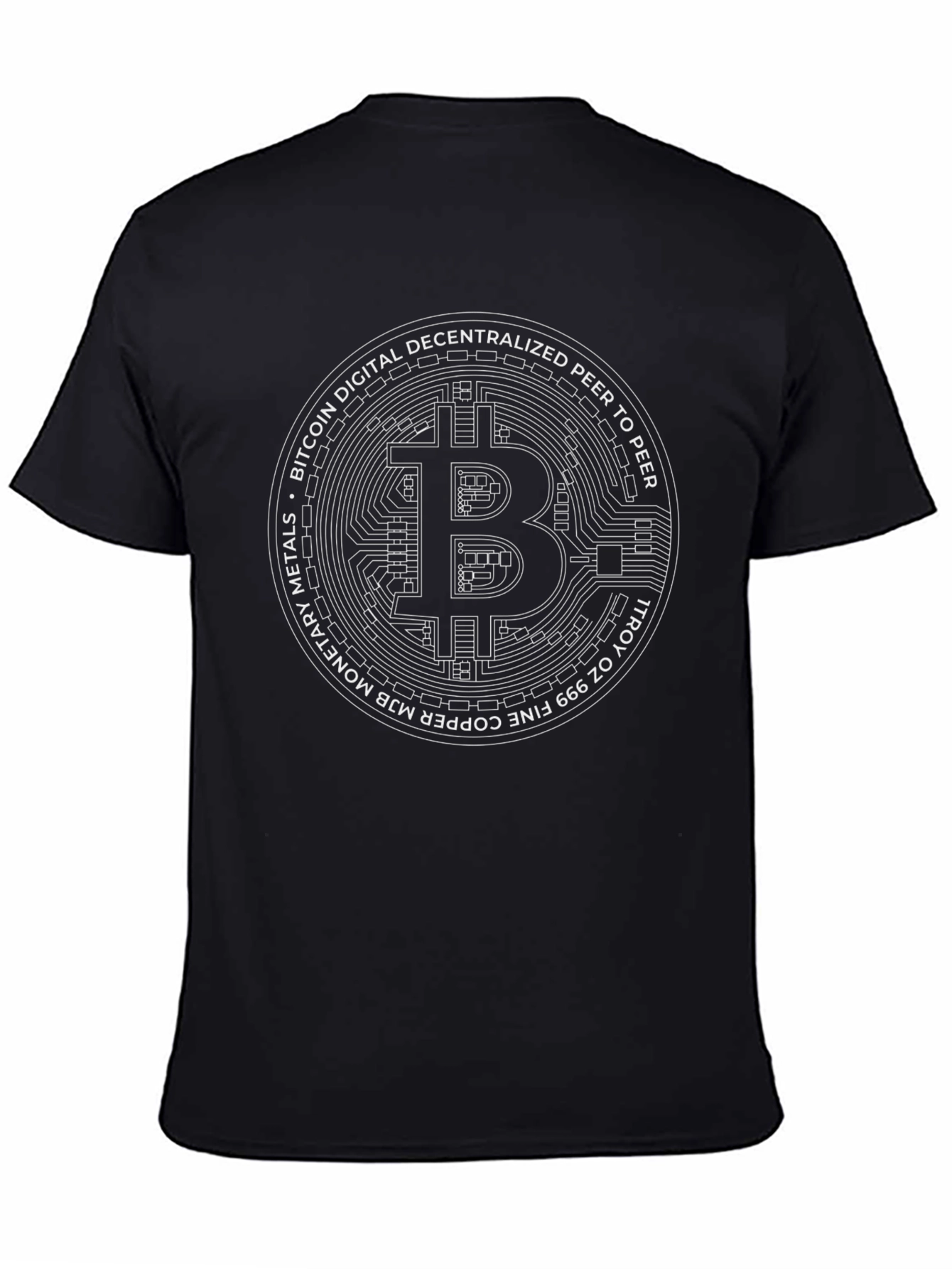Bitcoin Crypto Currency Black T-Shirt