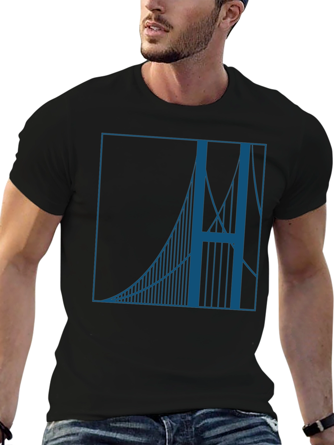 Architectural Bridge Graphic Tee - Classic Black