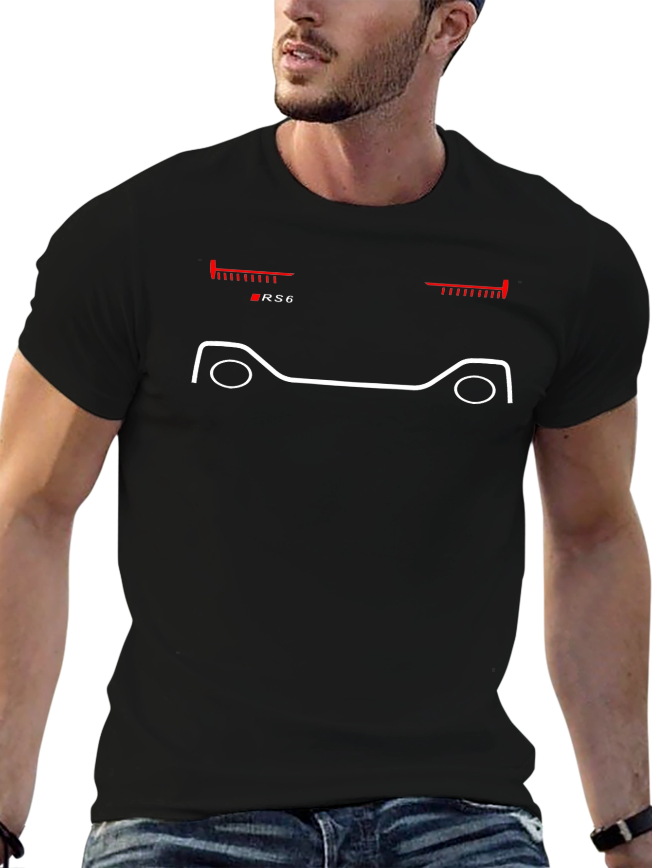 RS6 Car Silhouette T-Shirt - Black