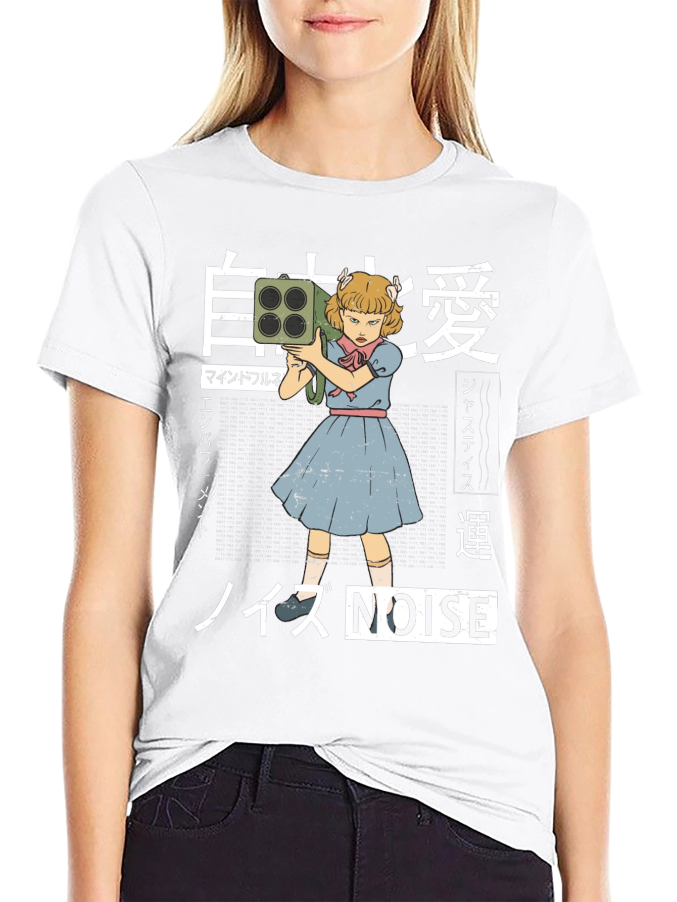 Noise Disturbance T-Shirt: Girl with Loudspeaker Tee