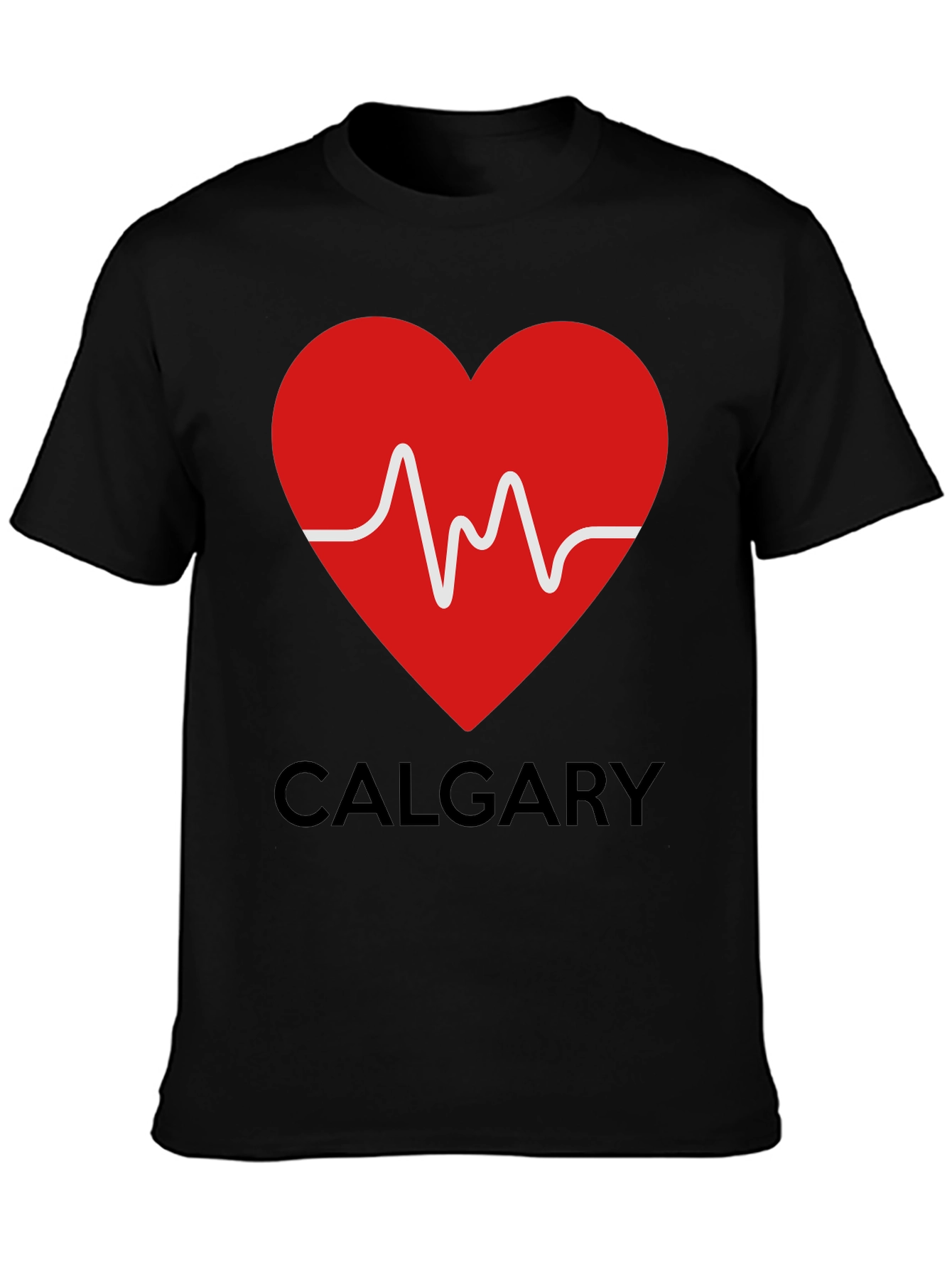Calgary Heartbeat T-Shirt - Black Crew Neck