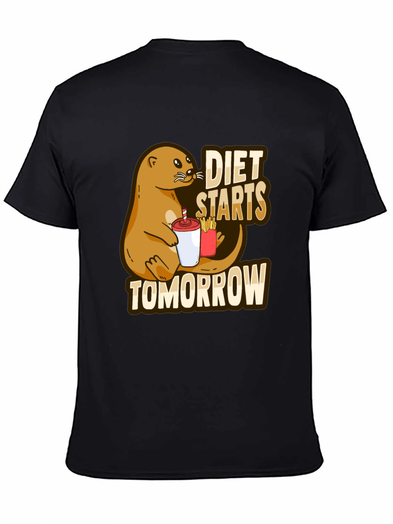 Diet Starts Tomorrow T-Shirt Funny Otter Graphic Tee