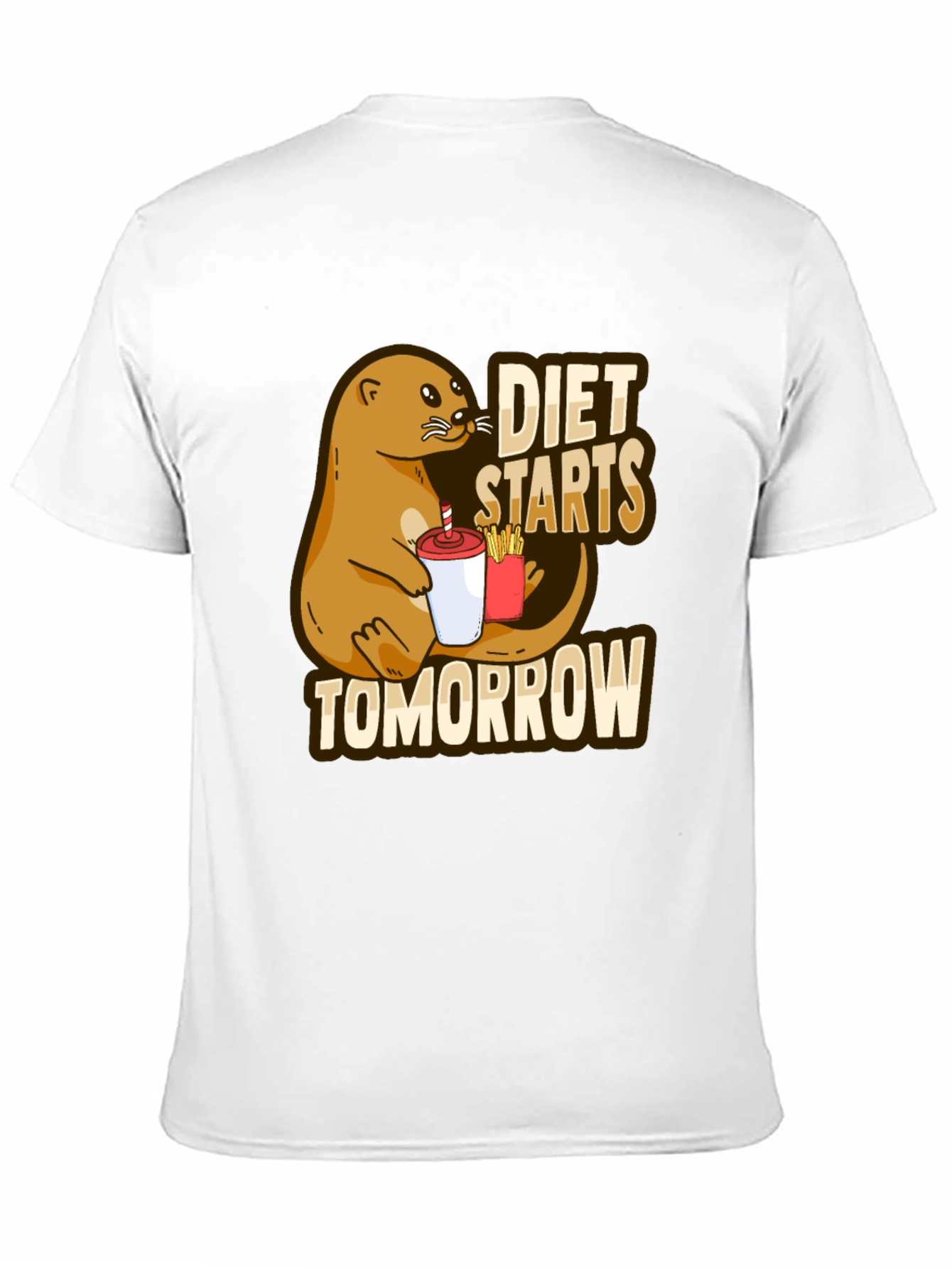 Diet Starts Tomorrow T-Shirt Funny Otter Graphic Tee