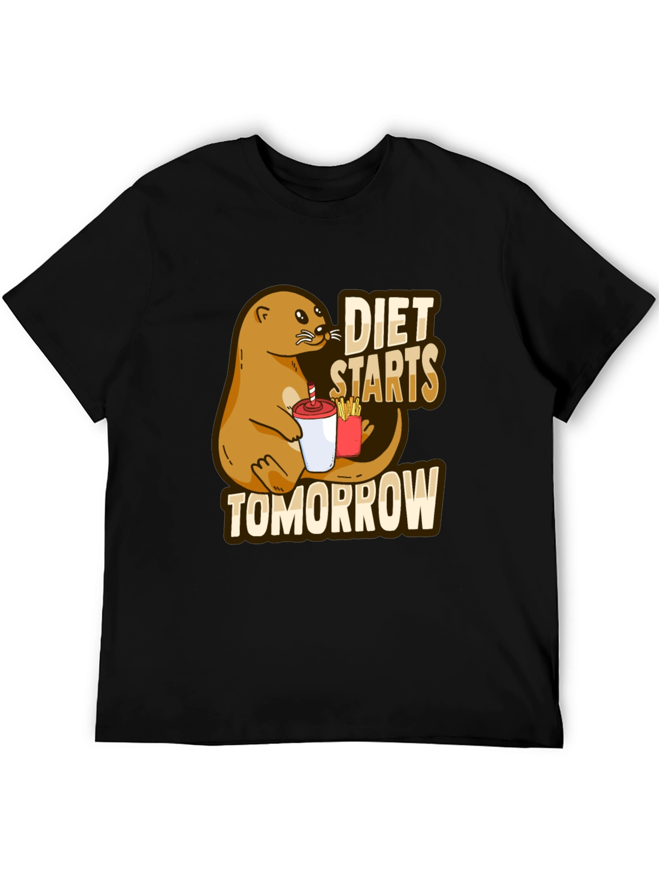 Diet Starts Tomorrow T-Shirt Funny Otter Graphic Tee