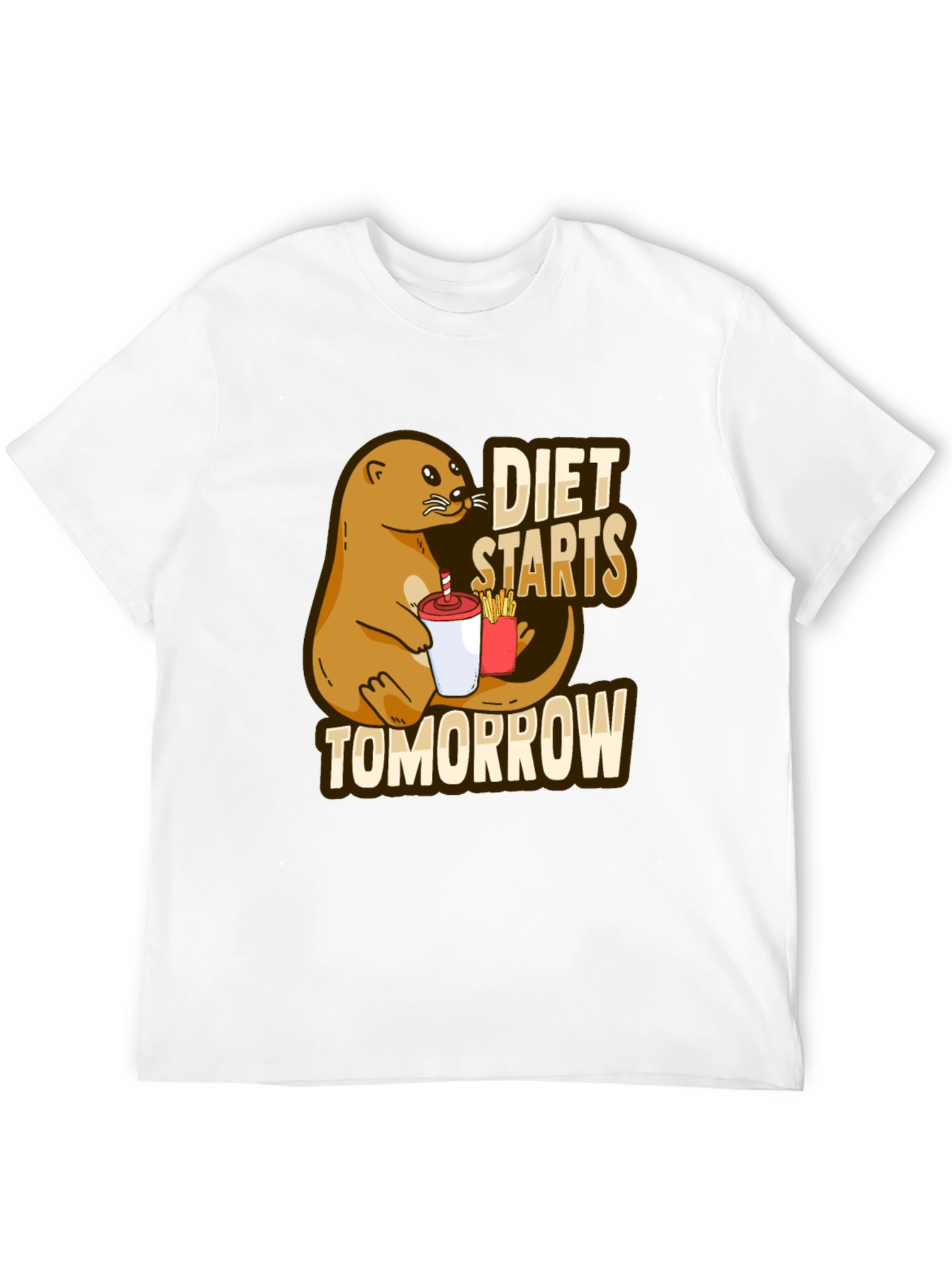 Diet Starts Tomorrow T-Shirt Funny Otter Graphic Tee