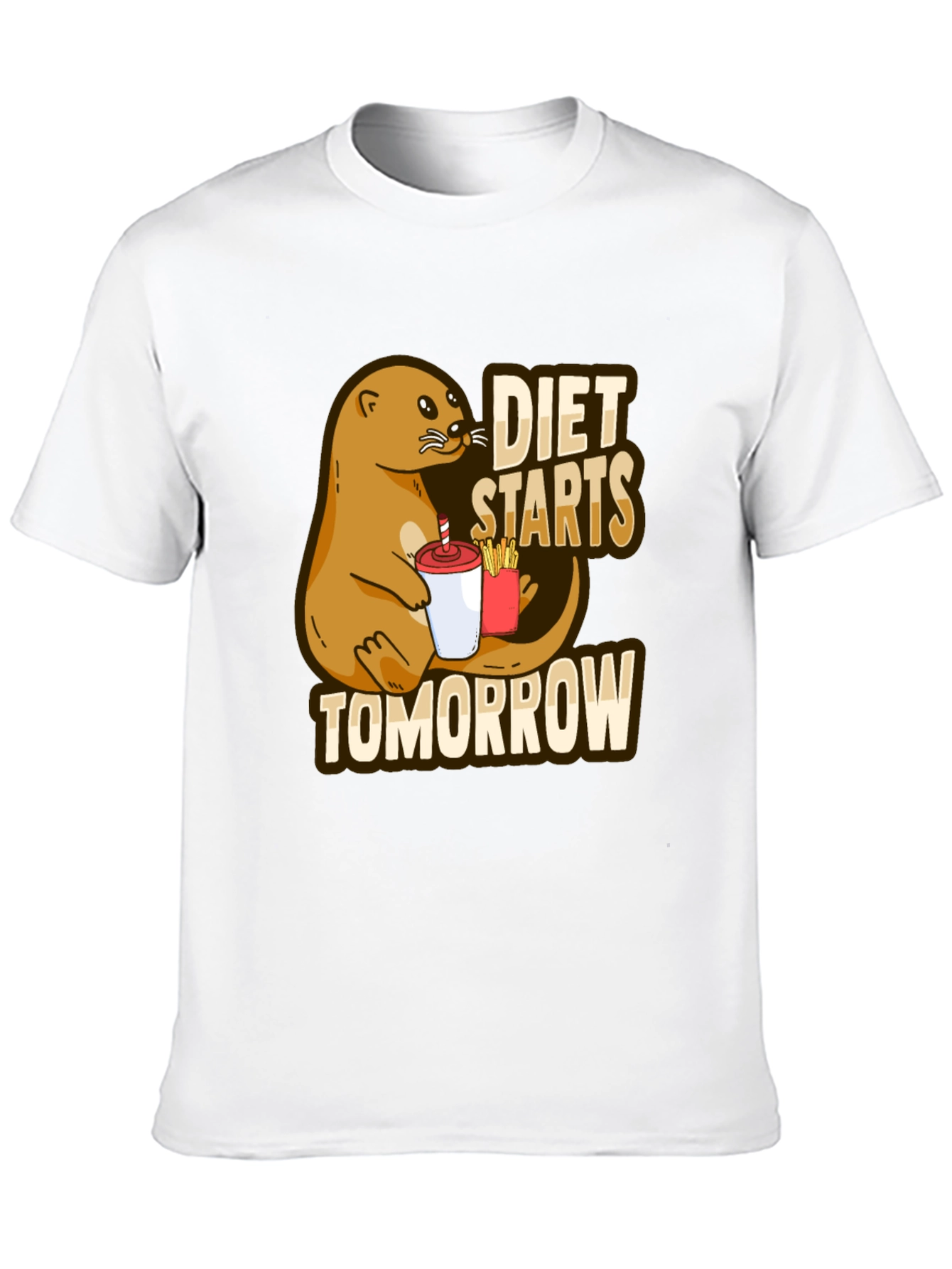 Diet Starts Tomorrow T-Shirt Funny Otter Graphic Tee