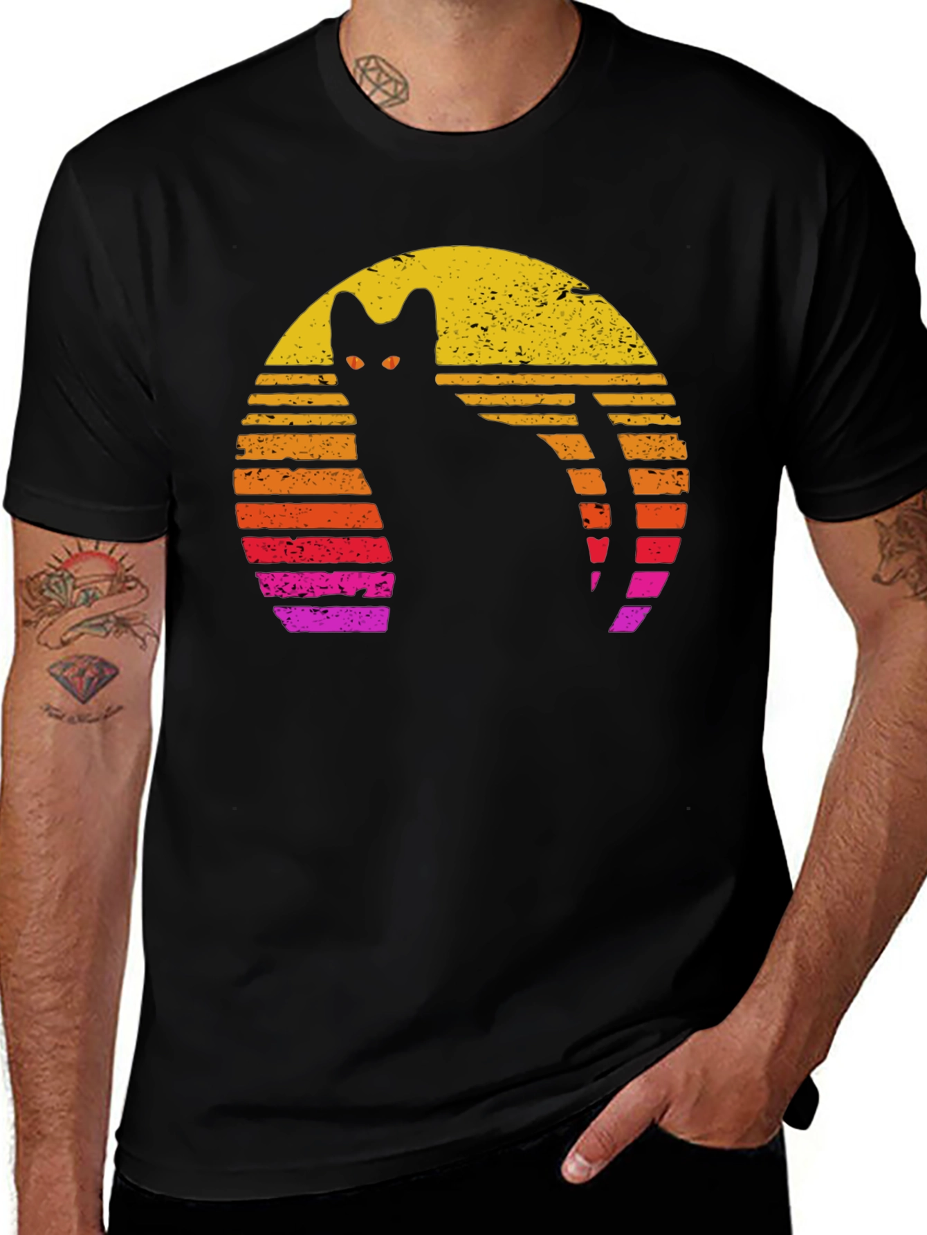 Retro Cat Silhouette T-Shirt