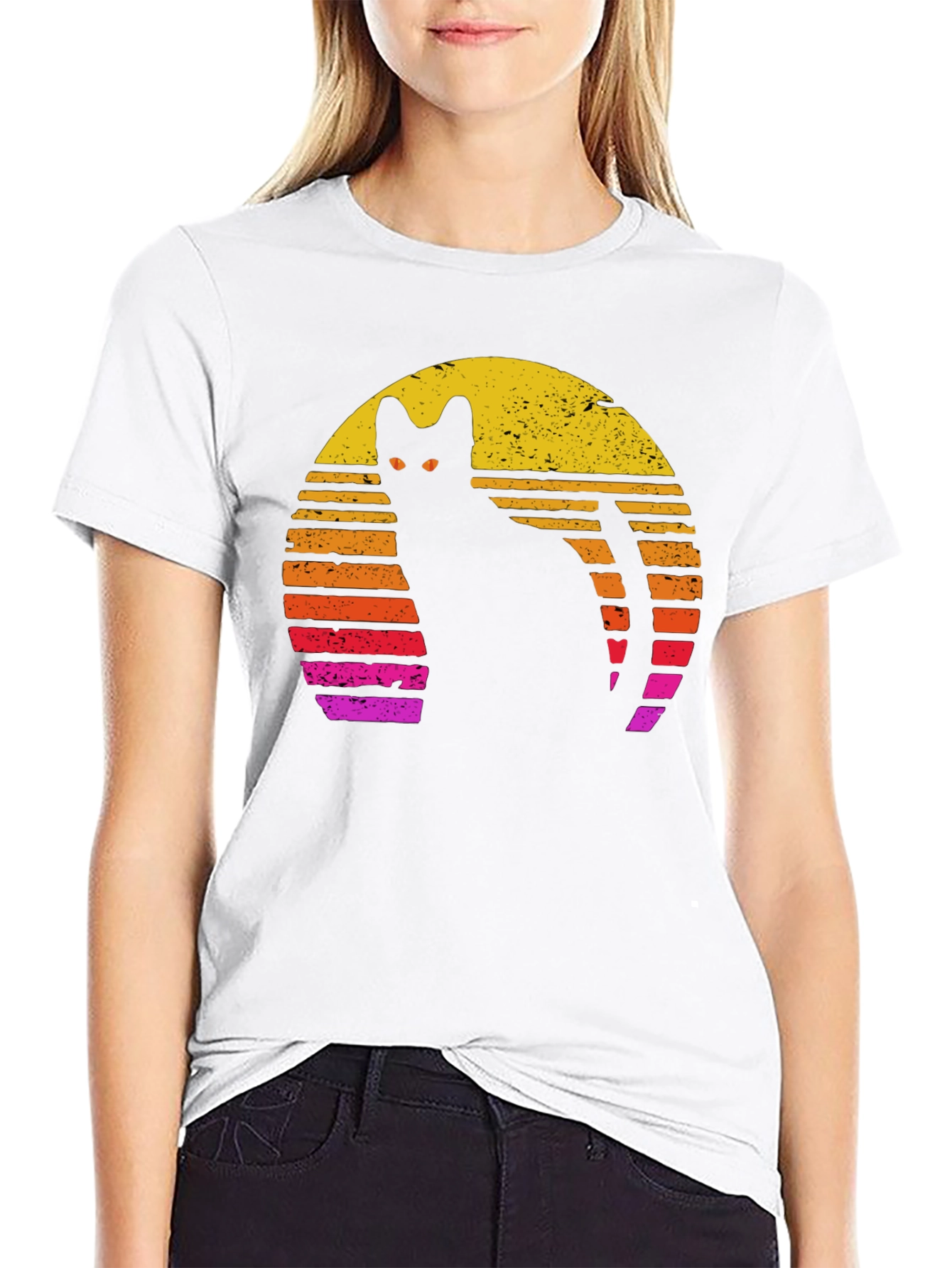 Retro Cat Silhouette T-Shirt