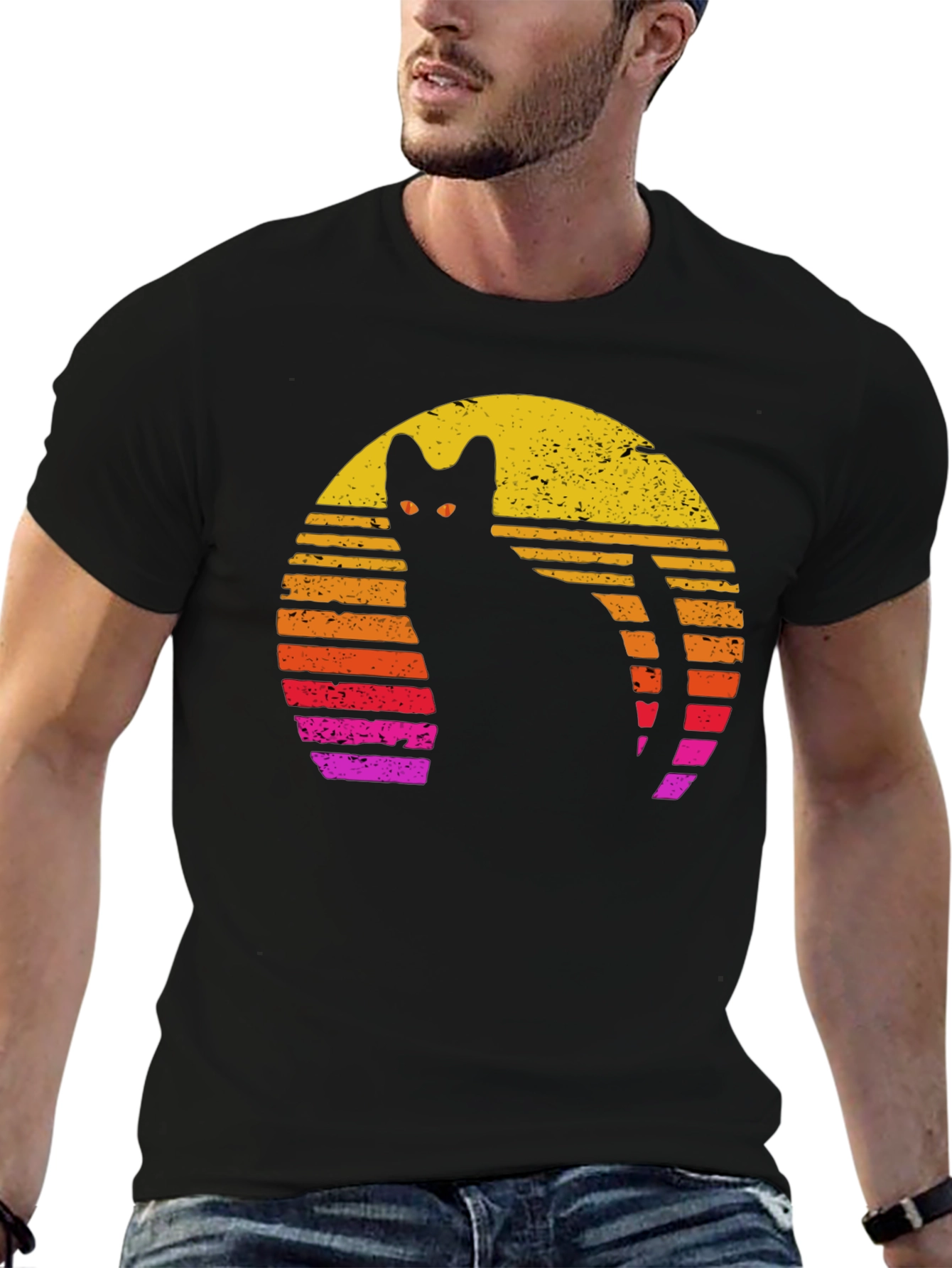 Retro Cat Silhouette T-Shirt