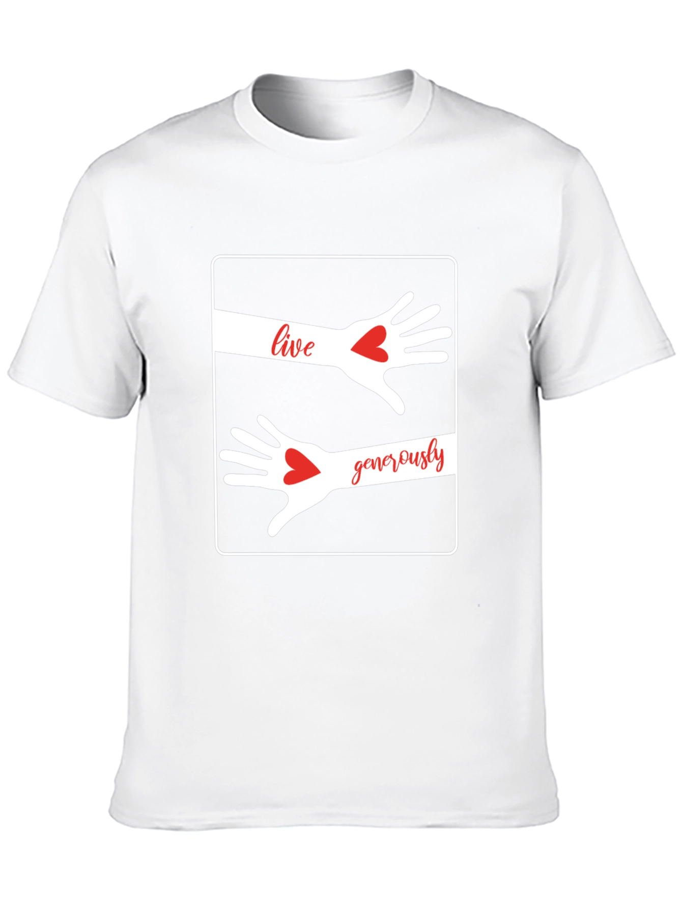 Live Generously T-Shirt: Heart Hands Graphic Tee