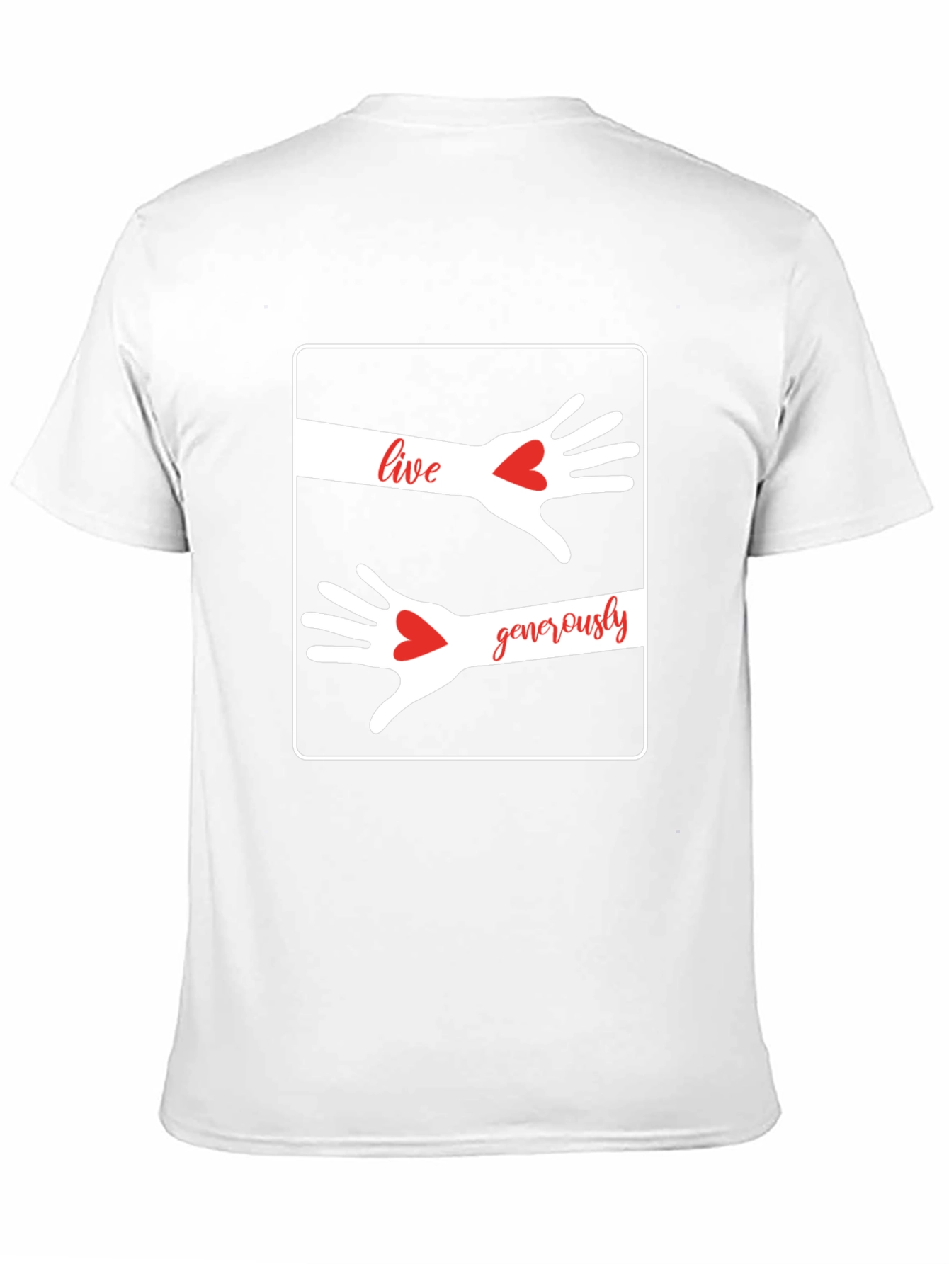 Live Generously T-Shirt: Heart Hands Graphic Tee