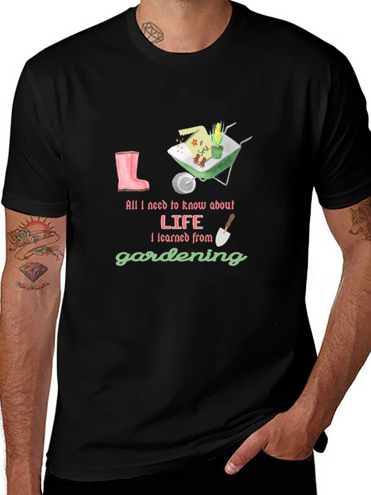 Gardening Life T-Shirt - Black Cotton Tee
