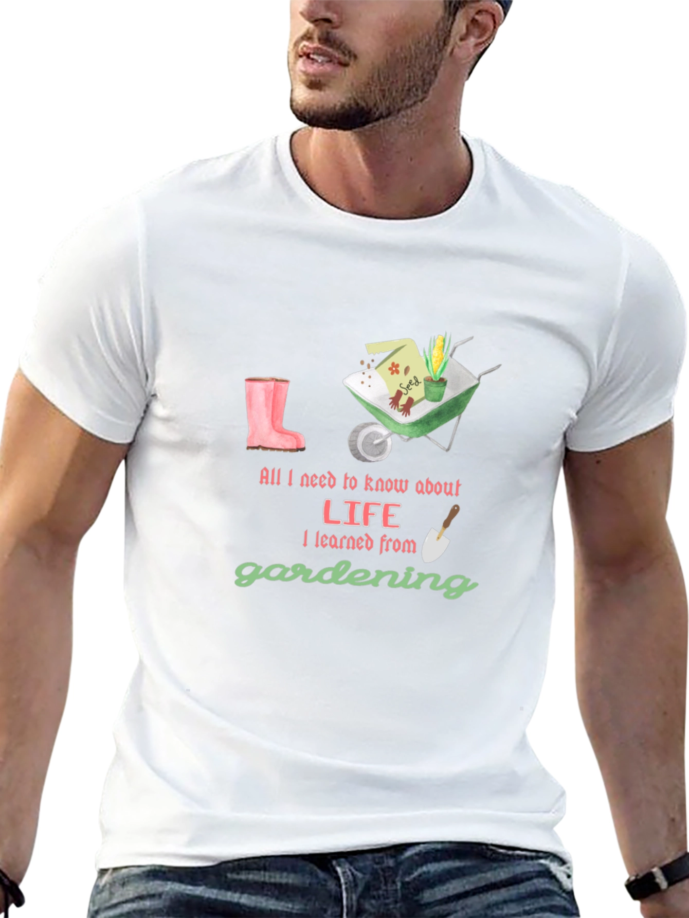 Gardening Life T-Shirt - Black Cotton Tee
