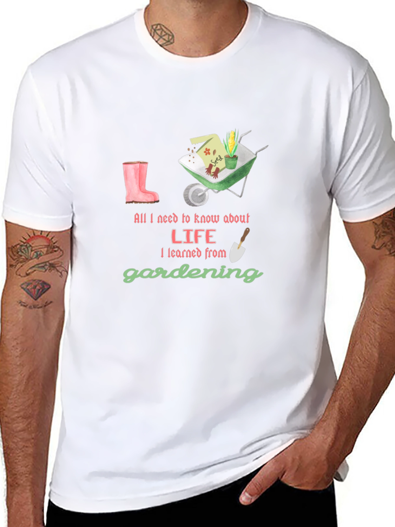 Gardening Life T-Shirt - Black Cotton Tee