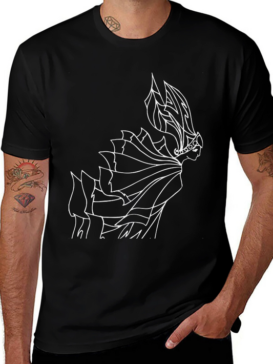 Black T-Shirt with Unique Graphic Design