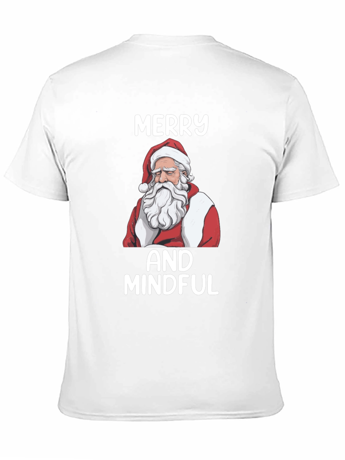 Merry and Mindful Santa T-Shirt - Black
