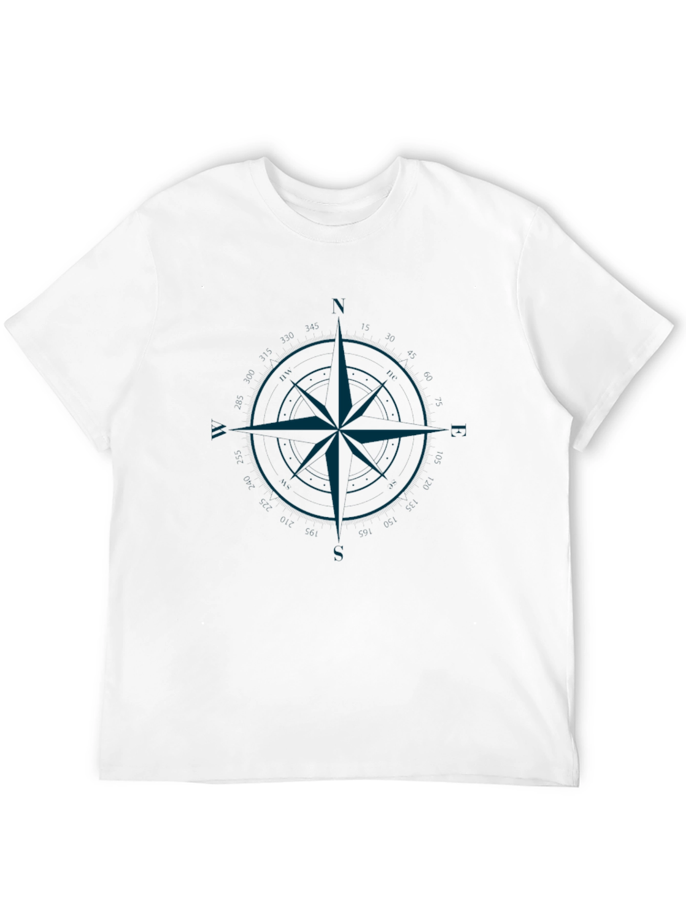 Compass Rose Graphic Tee - Black Cotton T-Shirt