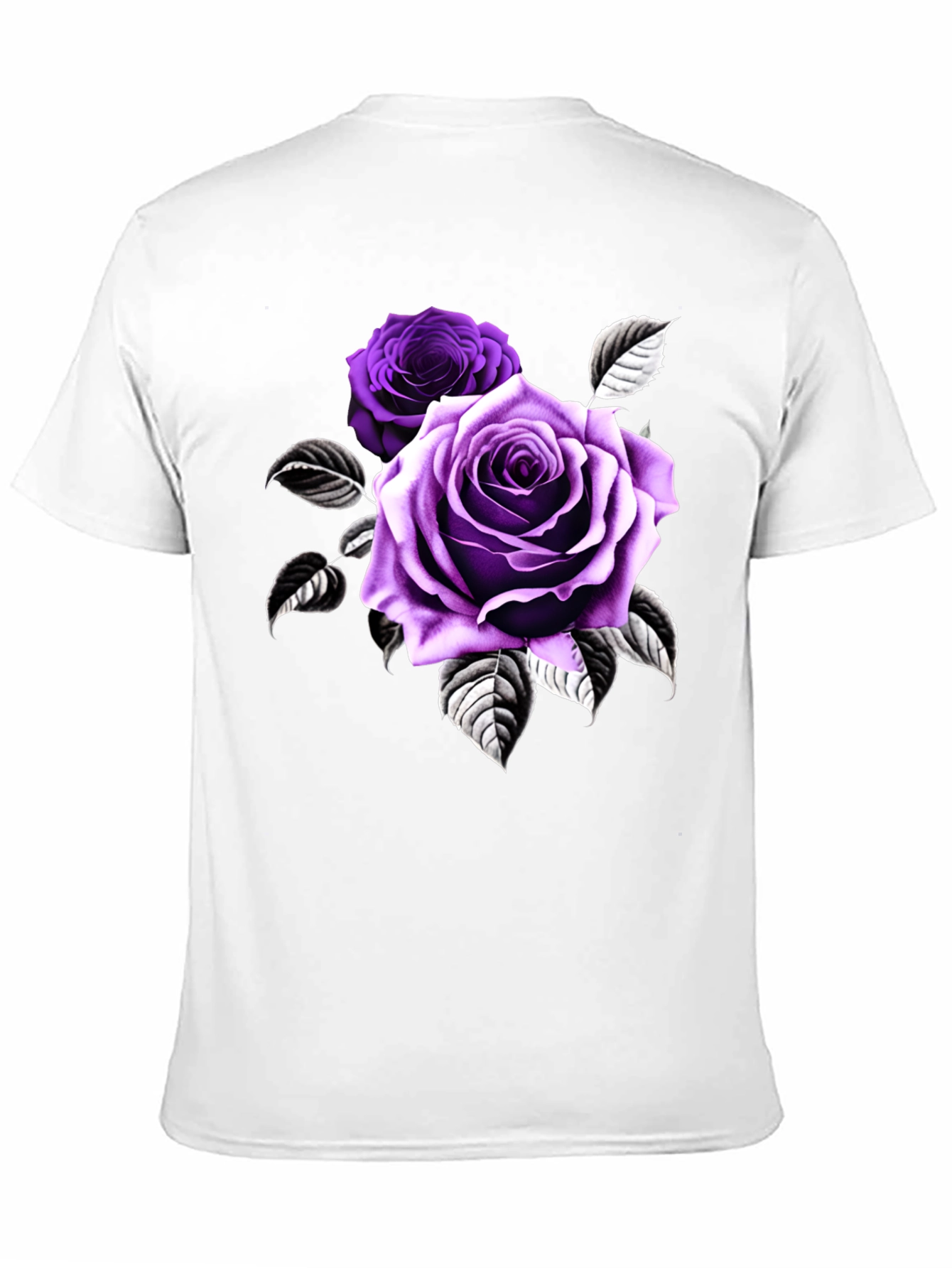 Rose Graphic T-Shirt - Black Cotton Blend