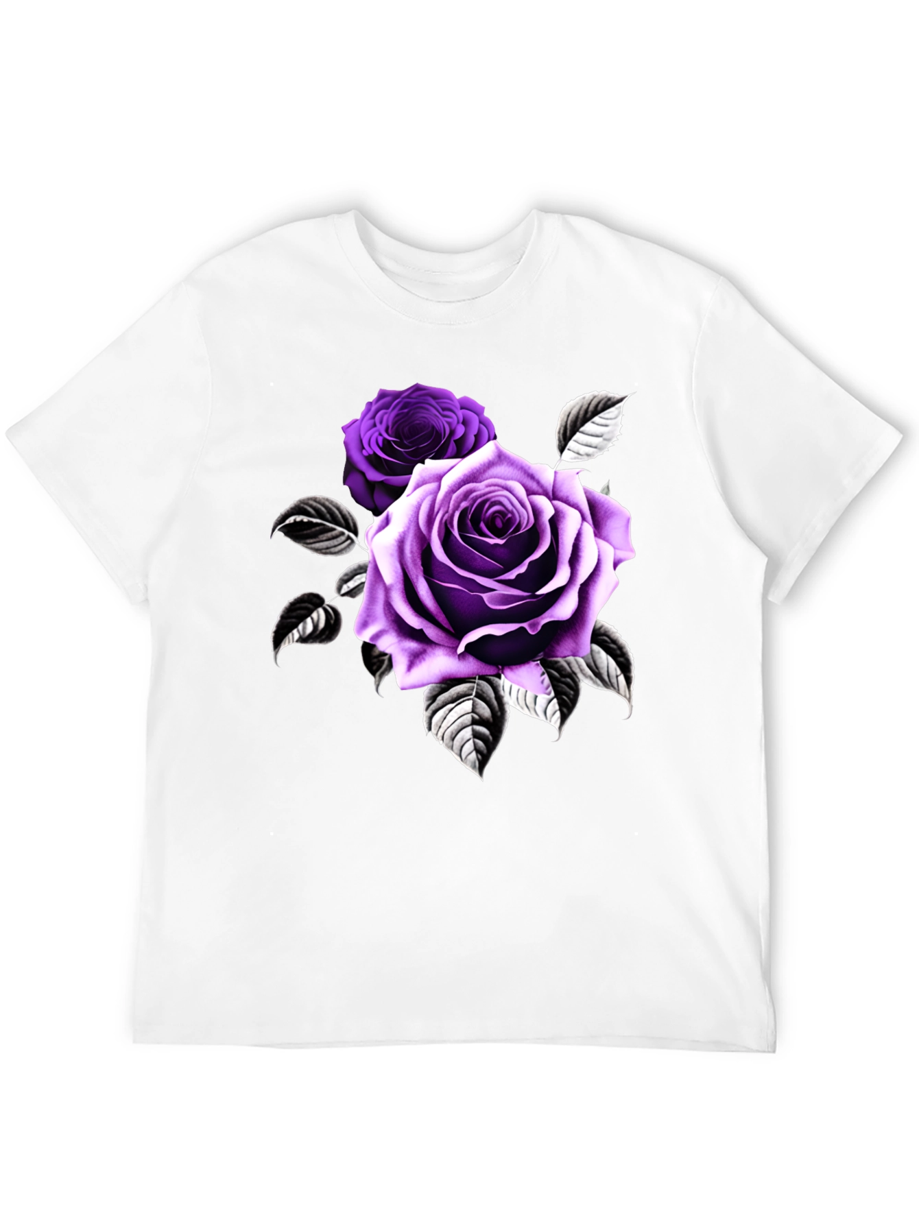 Rose Graphic T-Shirt - Black Cotton Blend