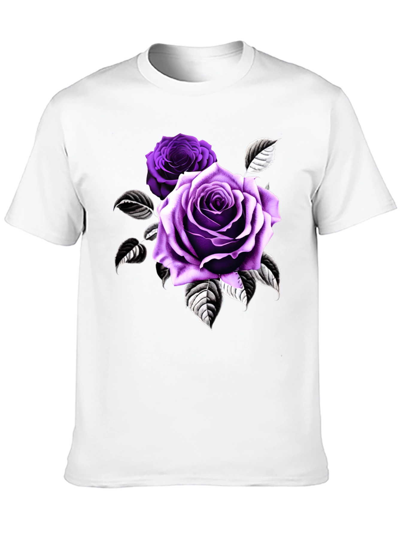 Rose Graphic T-Shirt - Black Cotton Blend