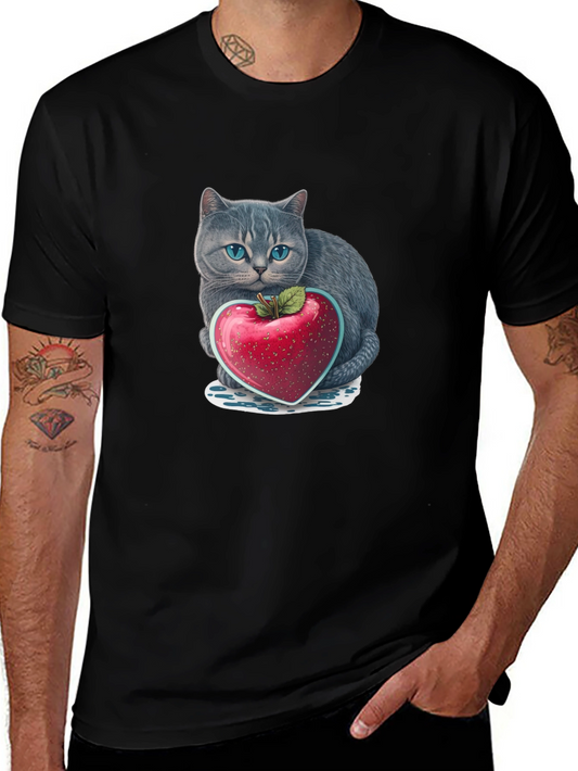Cat & Heart Apple Graphic Tee