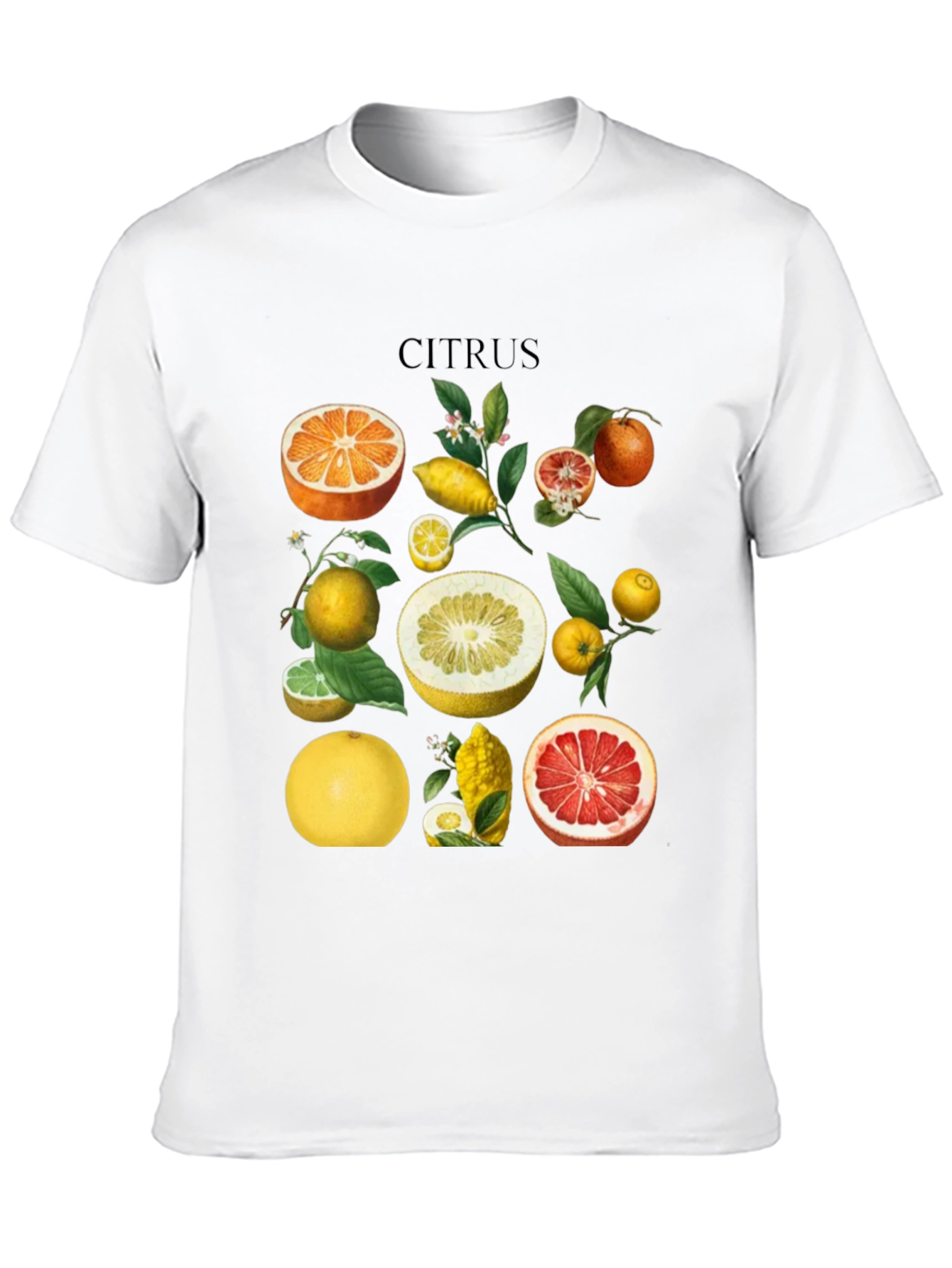 Citrus Fruit Graphic T-Shirt - Black Cotton Tee