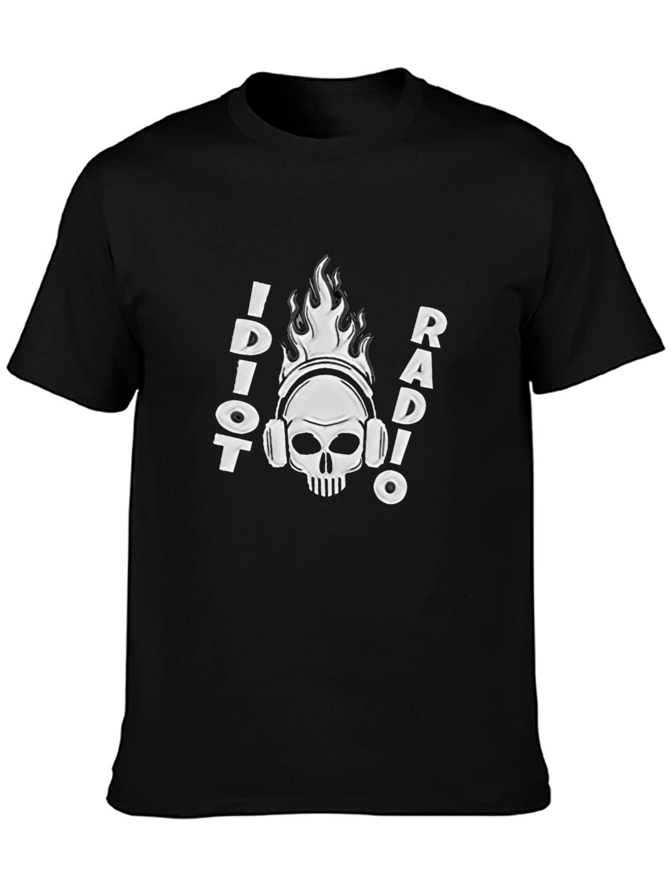 Idiot Radio Graphic Tee - Black Cotton T-Shirt