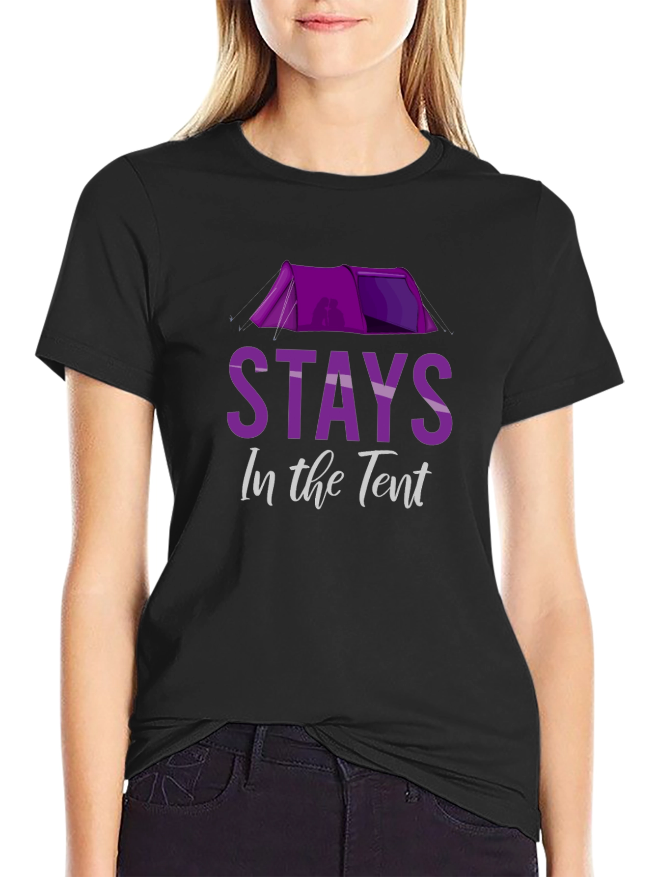 Stays in the Tent Novelty Camping T-Shirt