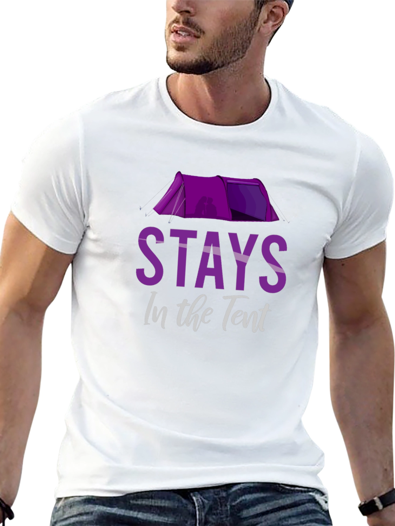 Stays in the Tent Novelty Camping T-Shirt
