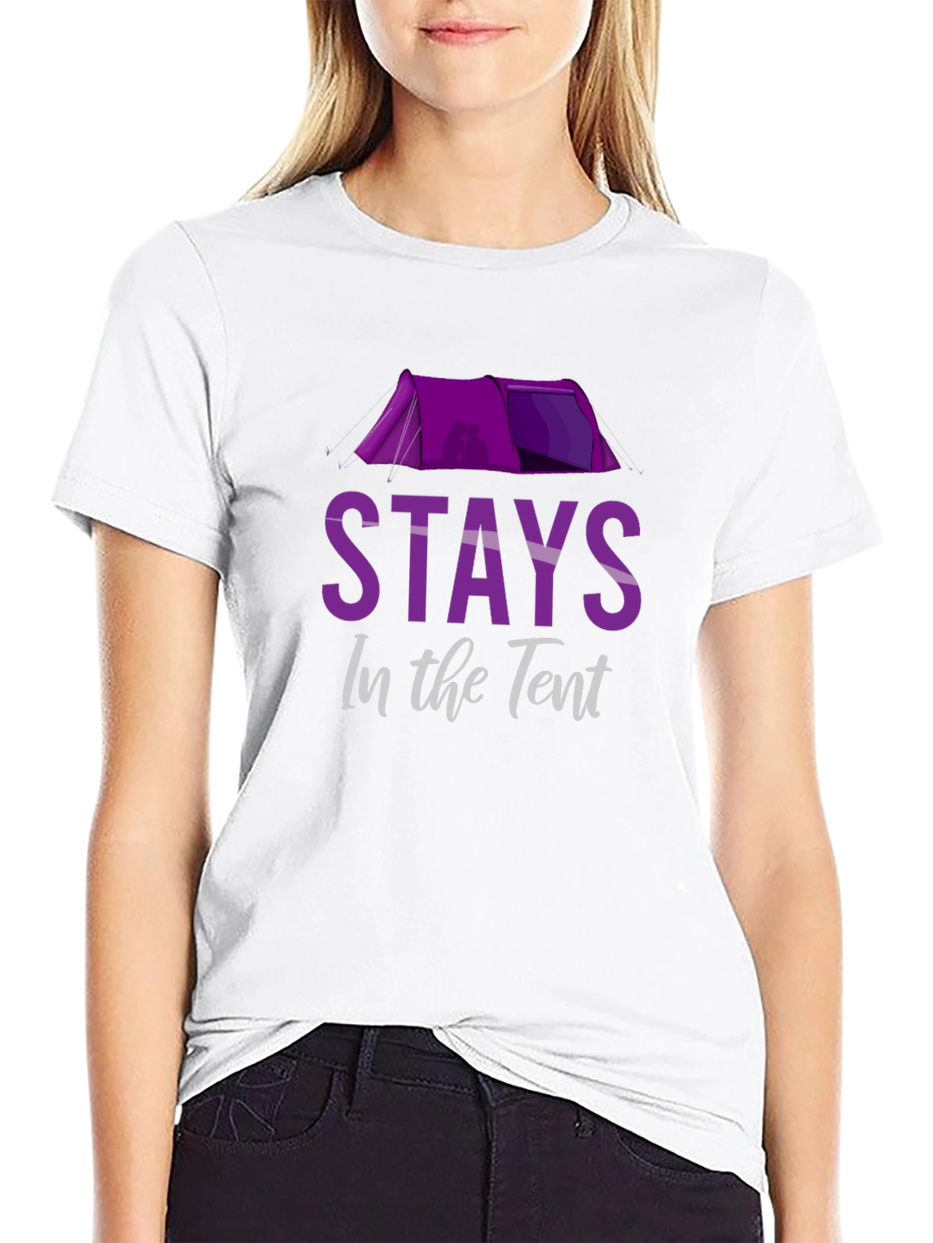 Stays in the Tent Novelty Camping T-Shirt