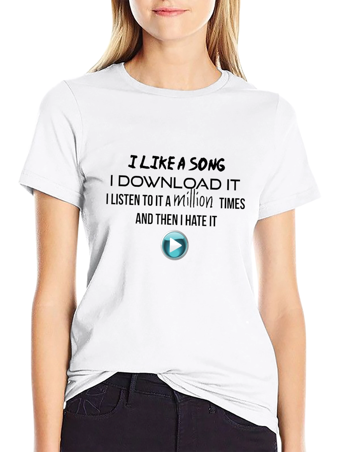 I Like A Song Black Graphic Tee