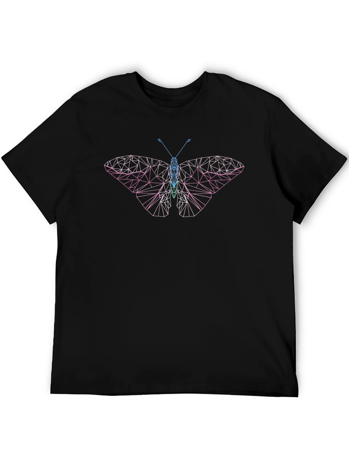 Geometric Butterfly Graphic Tee - Modern Art Shirt