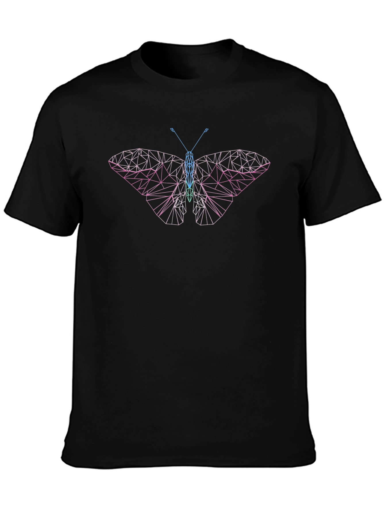 Geometric Butterfly Graphic Tee - Modern Art Shirt