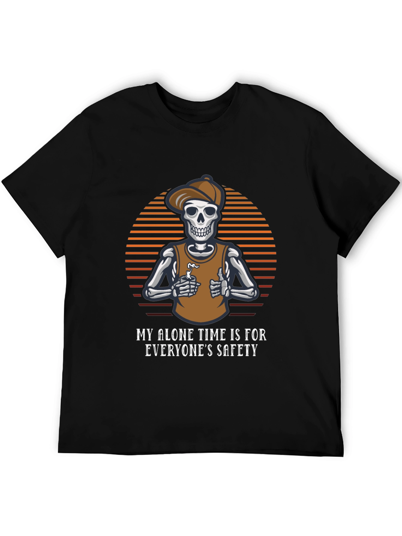 Funny Skeleton T-Shirt: Alone Time is Safety