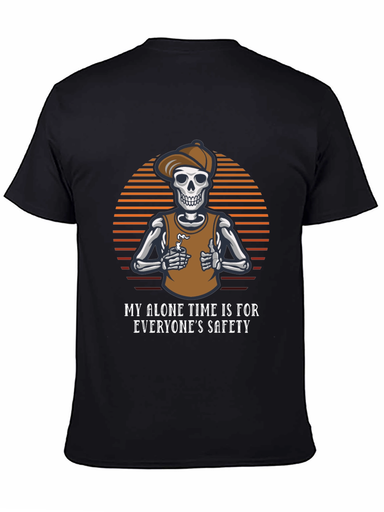 Funny Skeleton T-Shirt: Alone Time is Safety
