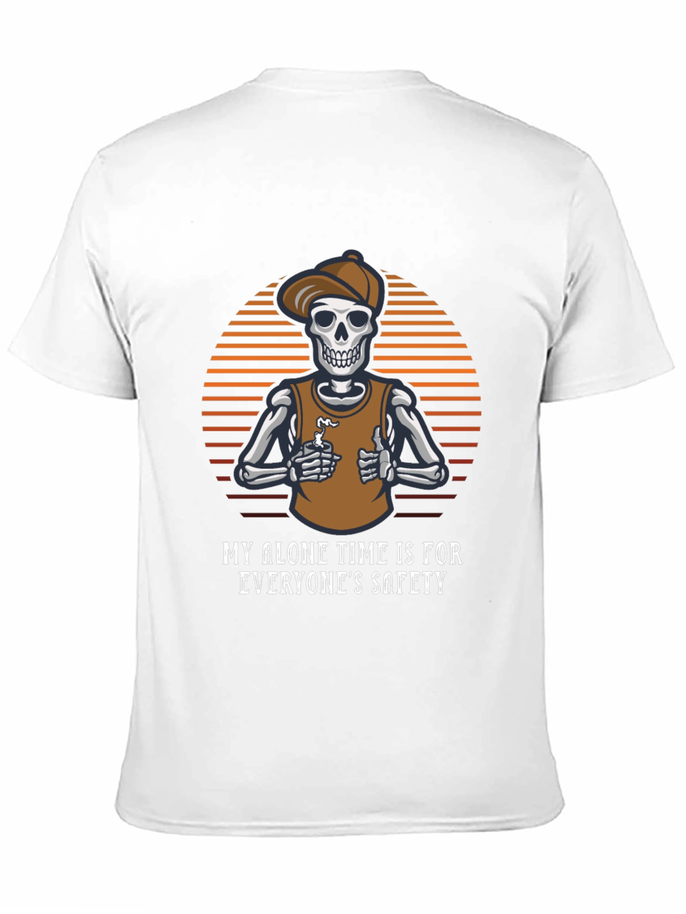 Funny Skeleton T-Shirt: Alone Time is Safety