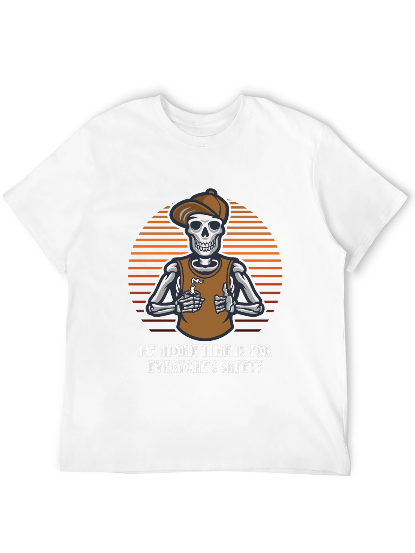 Funny Skeleton T-Shirt: Alone Time is Safety